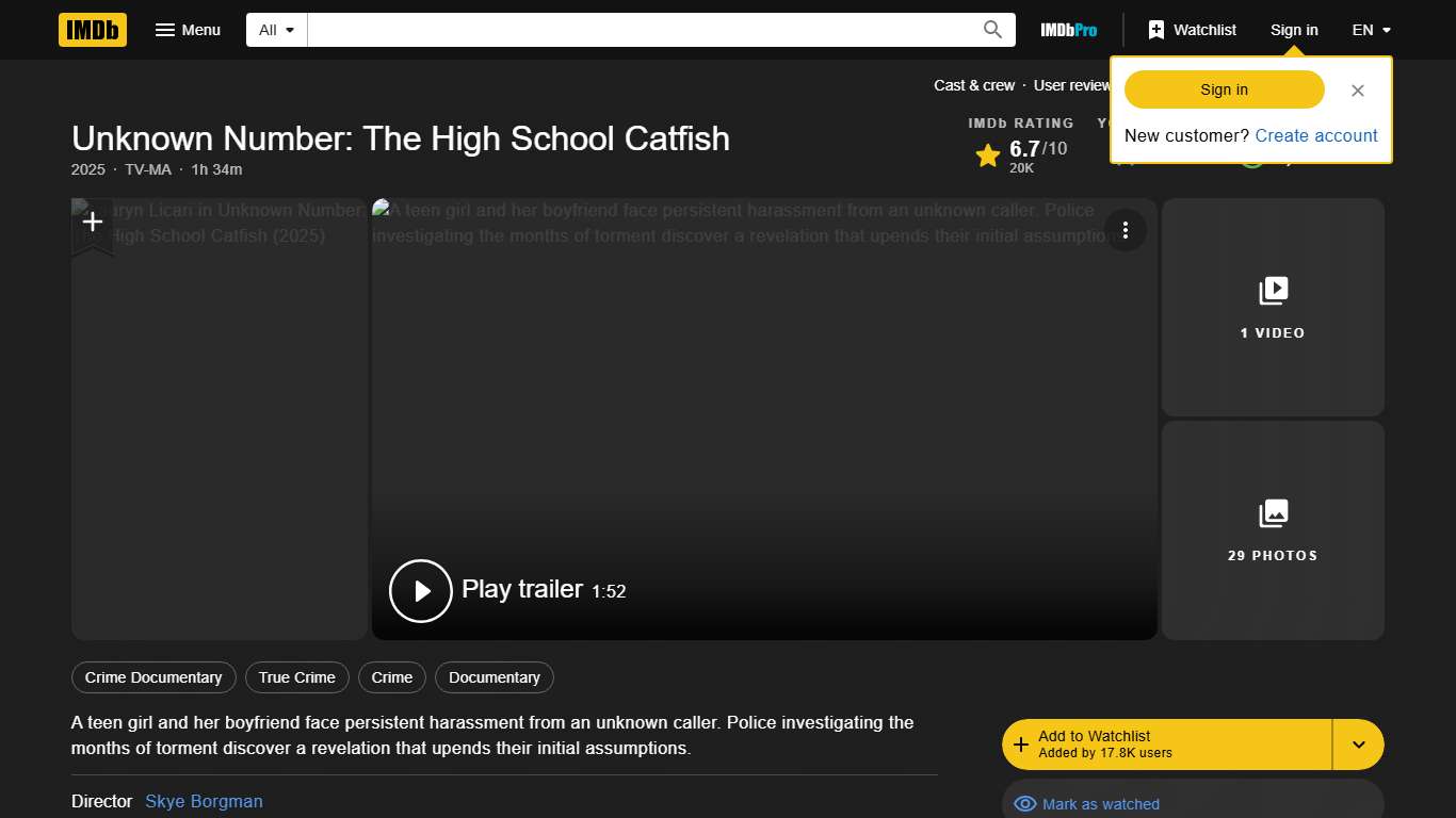 Unknown Number: The High School Catfish (2025) - IMDb